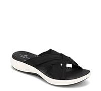 Clarks Women's Mira Isle Slide Sandal, Black Textile, 7 UK