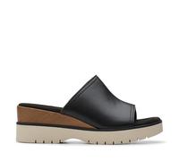 Clarks Women's Modern Casuals Slide Sandal, Black Leather, 2.5 UK