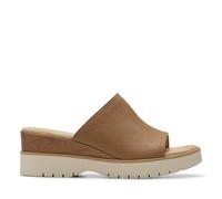 Clarks Women's Modern Casuals Slide Sandal, Tan Leather, 9 Wide