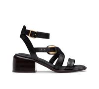 Clarks Womens Morwyn Strap Black Leather Heeled Sandals