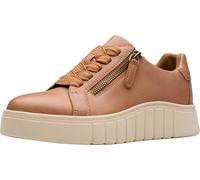 Clarks Women's Mykah Joy Sneaker, Tan Leather, 8.5 Wide