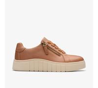 Clarks Womens Mykah Joy Tan Leather Trainers Leather Casual