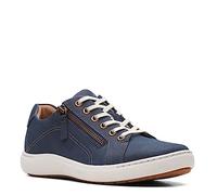 Clarks Women's Nalle Lace Sneaker, Navy Nubuck, 6 UK