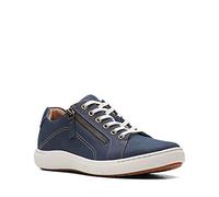 Clarks Women's, Nalle Lace Sneaker, Navy Nubuck, 7 Wide
