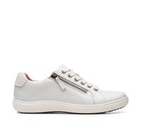 Clarks Women's Nalle Lace White Leather Trainers | Size: 4-Wide Fit Clarks White 4-Wide Fit