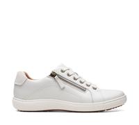 Clarks Women's Nalle Lace Sneaker, White Leather, 5.5 UK
