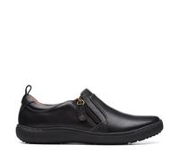 Clarks Women's Nalle Lilac Black Leather Slip Ons Flat | Size: 8/Standard Fit