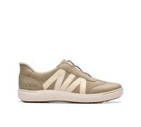 Clarks Women's Nalle Tess Sneaker, Stone Combi Leather, 8.5 Wide