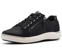 Clarks Women's Nalle Zen Sneaker, Black Interest Leather, 9 Wide
