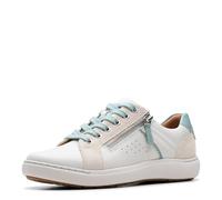 Clarks Women's Nalle Zen Sneaker, White Combi Leather, 4 UK