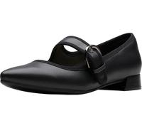 Clarks Women's Natalyn May Mary Jane Flat, Black Leather, 9.5