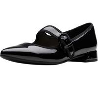 Clarks Women's Natalyn May Mary Jane Flat, Black Patent Synthetic, 8