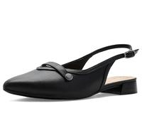 Clarks Women's Natalyn Sling Ballet Flat, Black Leather, 12 Wide