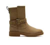 Clarks Women's Nella Mid Dark Sand Suede Mid Calf Boots in Beige | Size: 6-Standard Fit Clarks Beige 6-Standard Fit