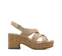 Clarks Women's Nerisa Grace Wedge Sandal, Beige, 4.5 UK