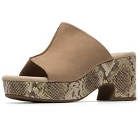 Clarks Women's Nerisa Vine Cork Heeled Sandal, Sand Interest Leather, 5 UK