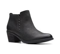 Clarks Women's Neva Lo Ankle Boot, Black Leather, 10