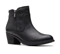 Clarks Women's Neva Zip Waterproof Ankle Boot, Black Leather, 7