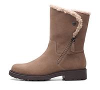 Clarks Women's Opal Zip Fashion Boot, Pebble Suede, 3 UK