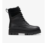 Clarks Womens Orianna 2 Hike Black Warmlined Leather Ankle Boots,Lace Up Leather