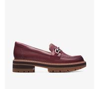 Clarks Womens Orianna Bit Burgundy Leather Loafers,Slip Ons Leather Casual