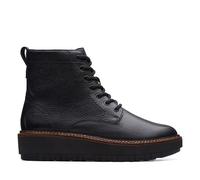 Clarks Women's Orianna Lace Oxford Boot, Black Leather, 6 UK