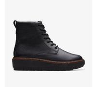 Clarks Womens Orianna W Lace Black Leather Ankle Boots Leather Casual
