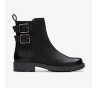 Clarks Orinoco 2 Bay Black Leather Ankle Boots Black