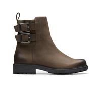 Clarks Women's Orinoco 2 Bay Mole Grey Leather Ankle Boots in Brown | Size: 5.5/Standard Fit