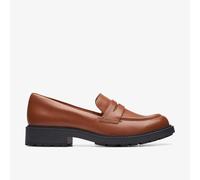 Clarks Women's Orinoco2 Penny Loafer, Dark Tan Lea, 4 UK