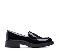 Clarks Ladies Clarks Chunky Sole Slip On Loafer Orinoco 2 Penny - Black Patent - UK 8