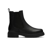 Clarks Women's Orinoco 3 Top Black Leather Ankle Boots, Chelsea Boots | Size: 7.5/Standard Fit