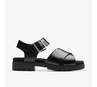 Clarks Womens Orinoco Cross Black Interest Flat Sandals Leather Casual