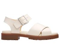 Clarks for woman. 26181350 Orinoco Cross white cream leather sandals (39.5), 1 to 3 cm, Buckle, Casual