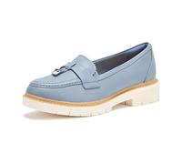 Clarks Women's Orinoco2 Penny Loafer, Blue Denim Leather, 3 UK