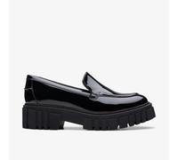 Clarks Womens Page Loafer Black Patent Slip Ons,Loafers Leather Casual