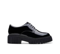 Clarks Women's Page Walk Black Patent Derby Shoes | Size: 4.5/Standard Fit