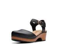 Clarks Women's Paizlee Bay Clog, Black Leather, 4 UK