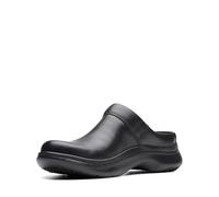 Clarks - Womens Pro Clog Shoes, Color Black Leather, Size: 6.5 UK Wide