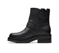 Clarks Women's Rebelle Buckle Fashion Boot, Black WLined Lea, 6.5 UK