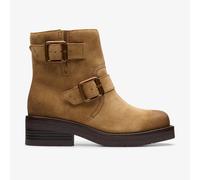 Clarks Women's Rebelle Buckle Fashion Boot, Walnut Suede, 6 UK