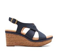 Clarks Women's Rose Way Sandal, Black, 36 EU