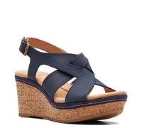 Clarks Women's Rose Way Wedge Sandals, black, 5 UK