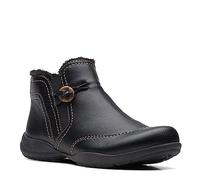Clarks Women's Roseville Aster Ankle Boot, Black Leather, 8.5 UK