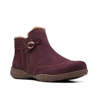 Clarks Women's Roseville Aster Ankle Boot, Burgundy Suede, 4 UK