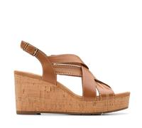 Clarks Women's Sabina Sling Sandal, Tan Leather, 5.5 UK