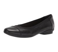Clarks Women's Sara Bay Ballet Flat Black Leather 6