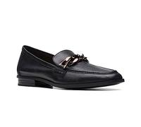 Clarks Women's Sarafyna Iris Dress Loafer, Black Leather 1, 4 UK