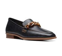 Clarks Women's Sarafyna Iris Dress Loafer, Black Leather, 8.5 UK Wide