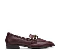 Clarks Women's Sarafyna Iris Loafer, Burgundy Leather, 5